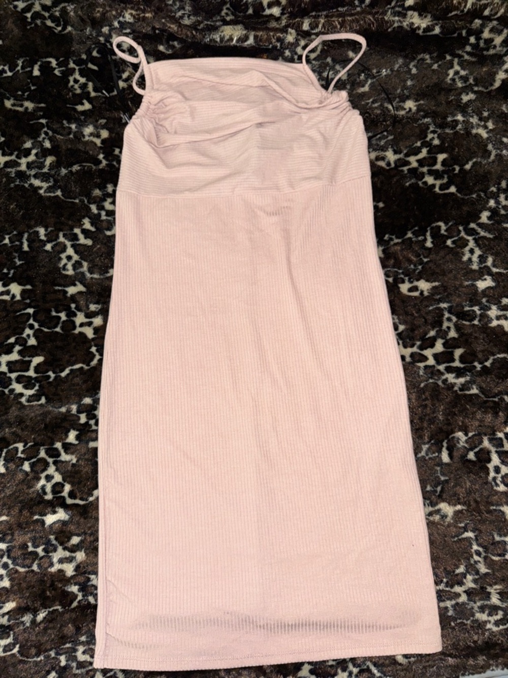 Forever 21 Blush and black Ribbed Spaghetti Strap MiniDress stretchy bundle